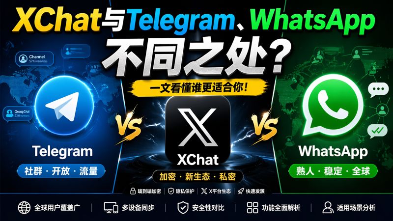 Xchat与Telegram、WhatsApp有哪些不同？