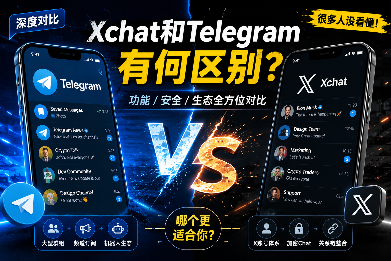 Xchat和Telegram有什么区别？