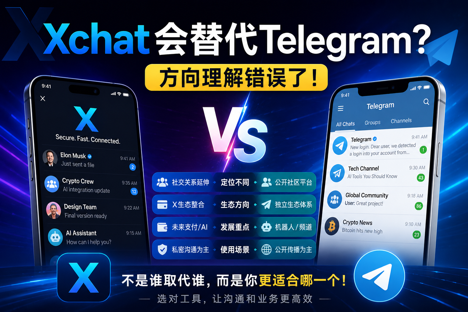 Xchat会不会取代Telegram？很多人把方向看反了